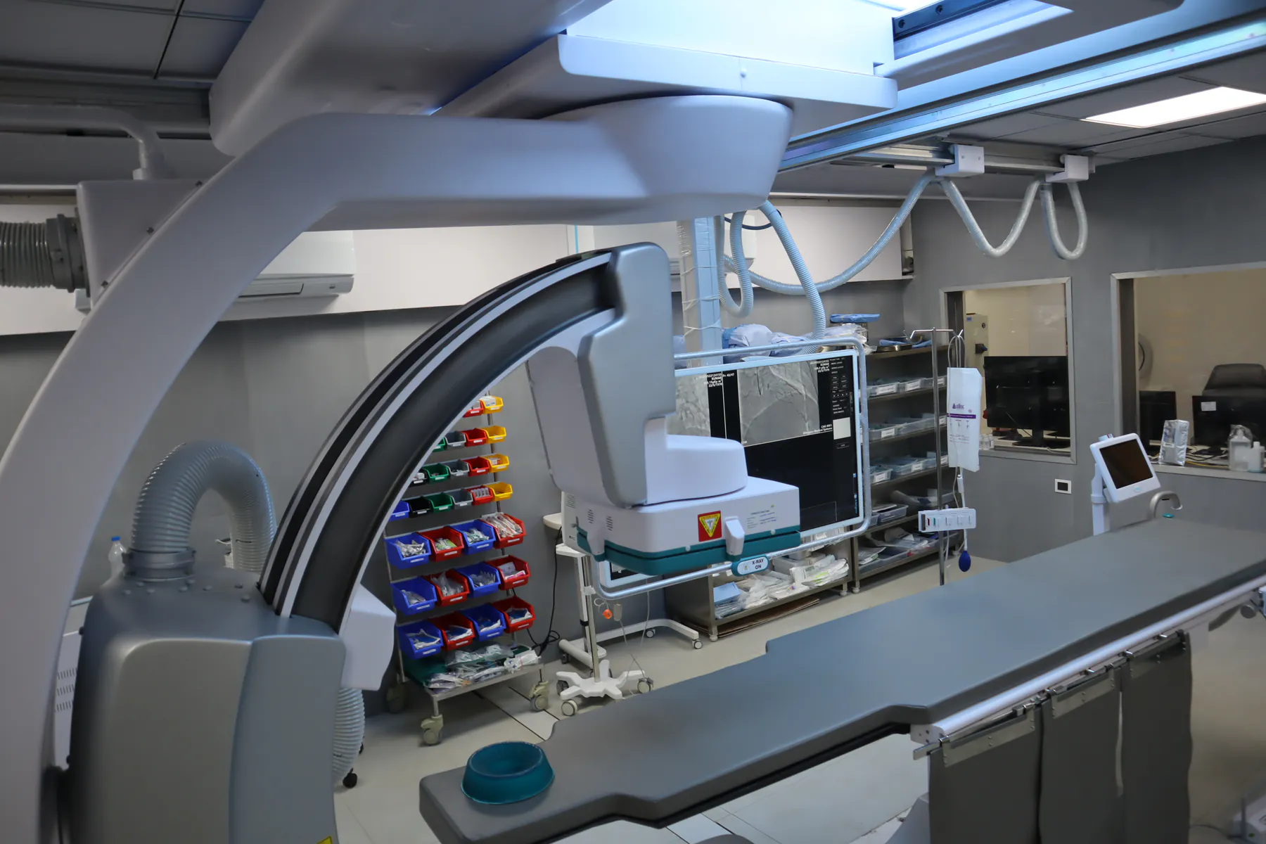 C-arm cardiac imaging equipment inside the Apaxis Hospitals Cath Lab in Chennai